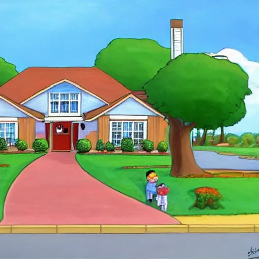 Image similar to painting of the family guy house