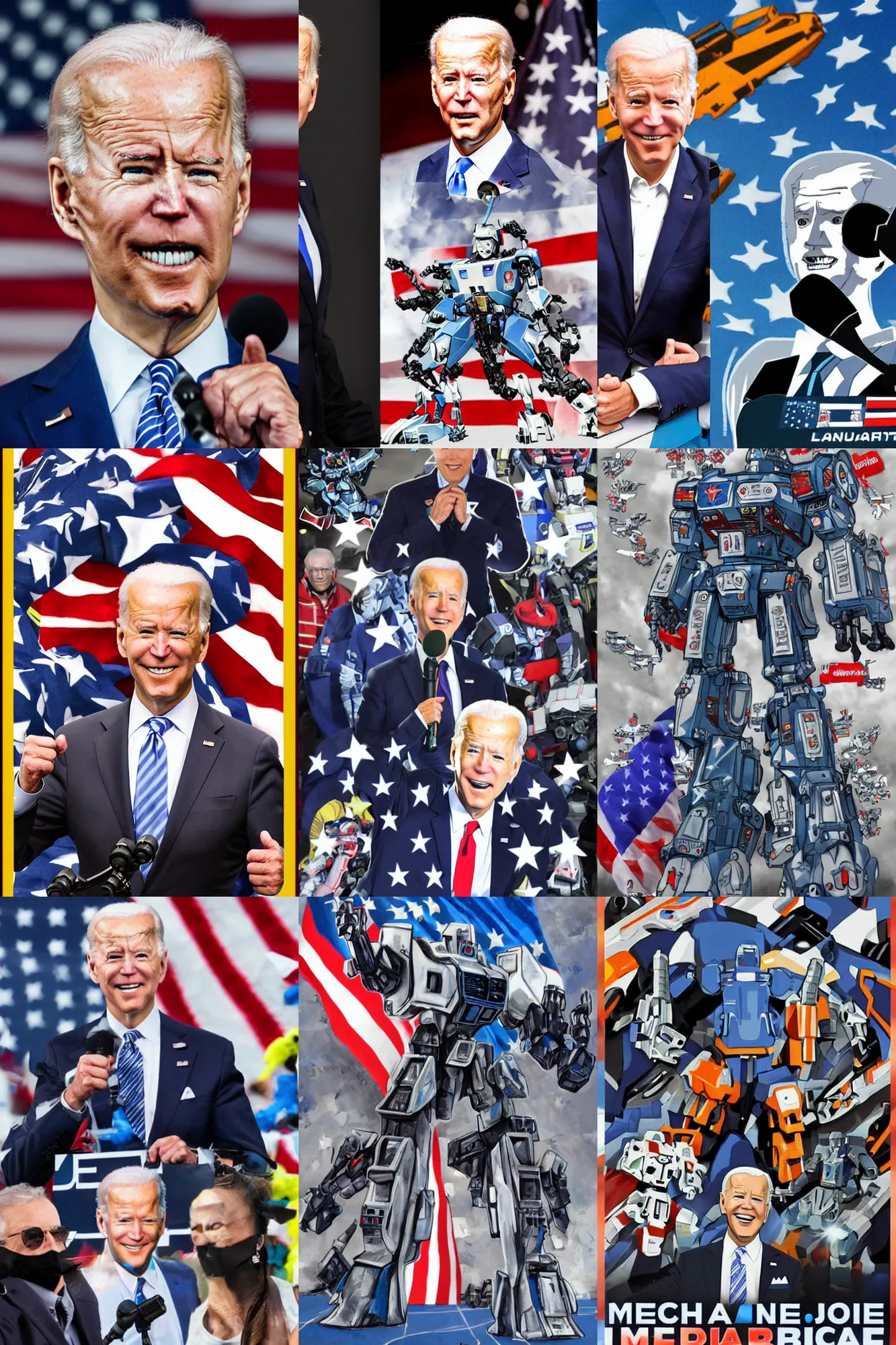 Prompt: mecha joe biden!!!!'