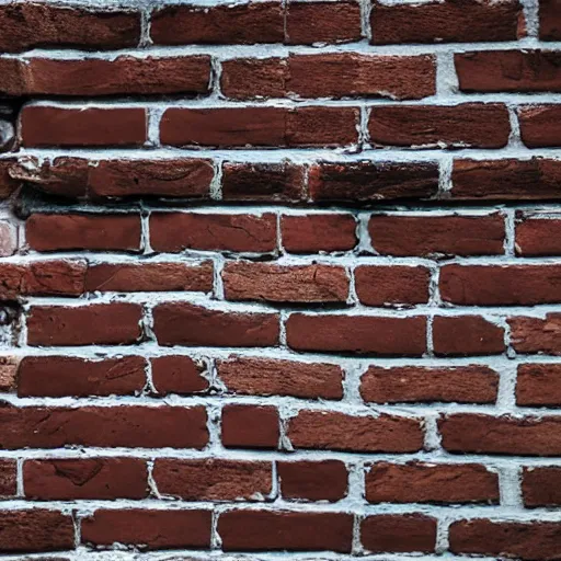 Prompt: face carved into a brick wall