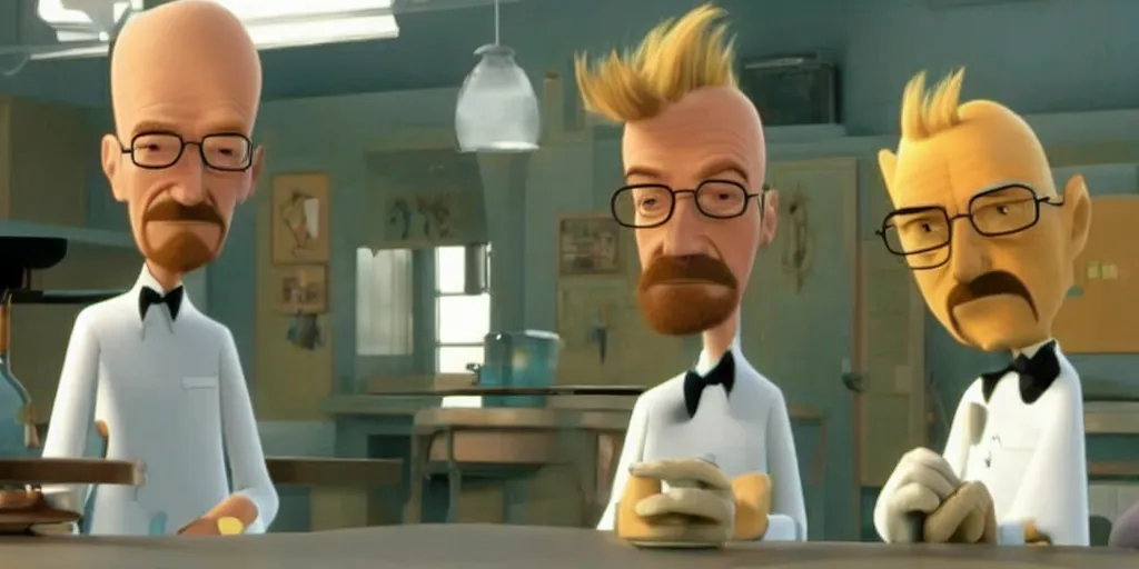 Image similar to A screenshot of Walter White in Meet The Robinsons (2007)