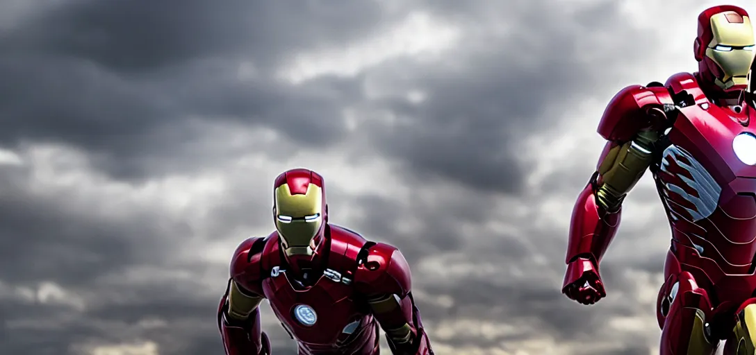 Image similar to a very high resolution image of ironman. from an episode of the office. photorealistic, photography