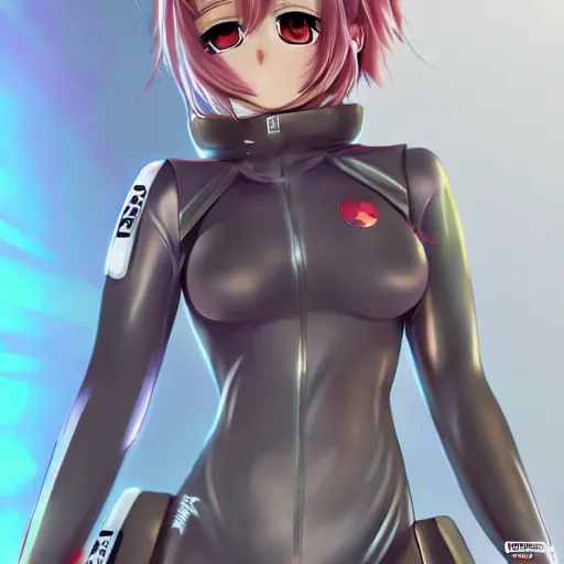 Prompt: beautiful anime girl in a plugsuit, artstation, highly detailed, high quality