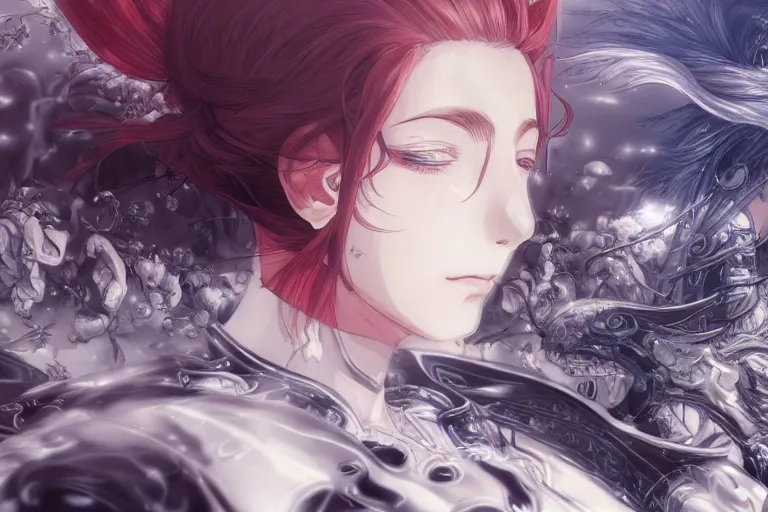 Image similar to peaceful vilalge, anime, beautiful, artstation trending, deviantart, highly detailed, focus, smooth, by hirohiko araki, yoshitaka amano