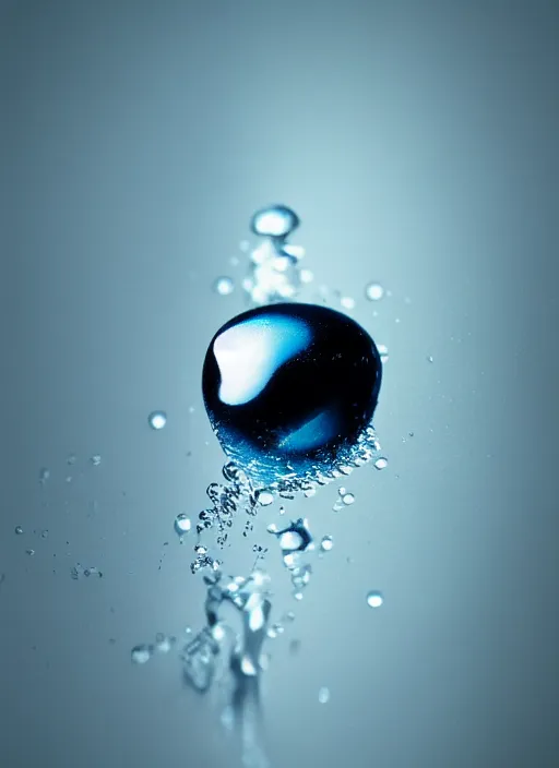 Image similar to portrait of a stunningly beautiful water drop, pixel perfect