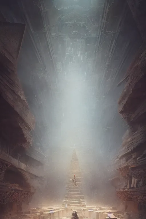 Image similar to inside of a pyramid of gizah, intricate, elegant, volumetric lighting, digital painting, highly detailed, artstation, sharp focus, illustration, concept art, ruan jia, steve mccurry
