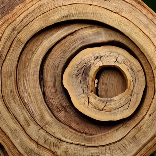 Image similar to Letter O logo of cross section of tree trunk with rings