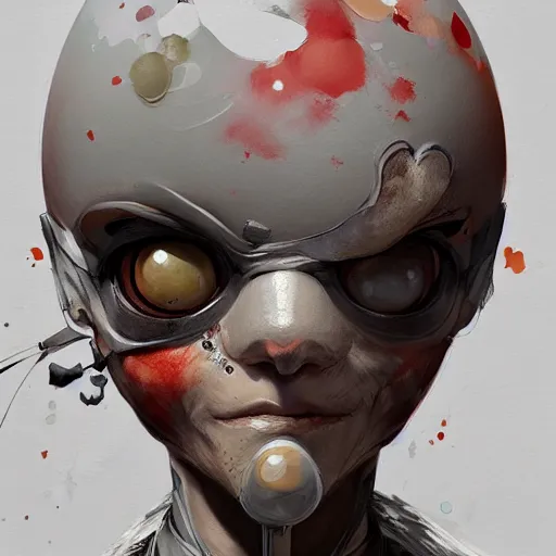 Prompt: concept art of anthropomorphized egg, highly detailed painting by dustin nguyen, akihiko yoshida, greg tocchini, 4 k, trending on artstation, 8 k