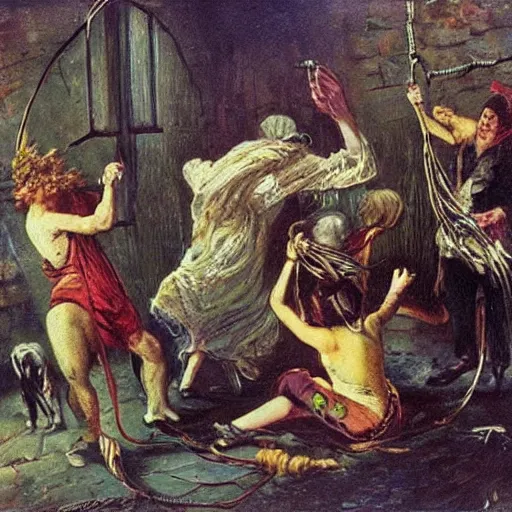 Prompt: for who would bear the whips and scorns of time,, victorian, oil