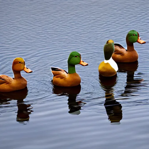 Image similar to 7 different colored ducks