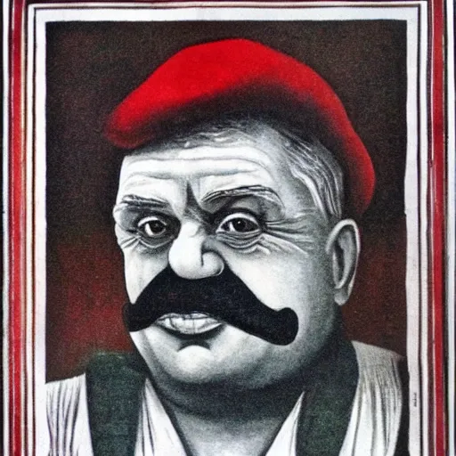 Image similar to communist clown portrait, propaganda style
