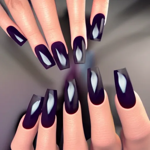 Image similar to acrylic stiletto nails, 8k, Trending on artstation, photorealistic resolution