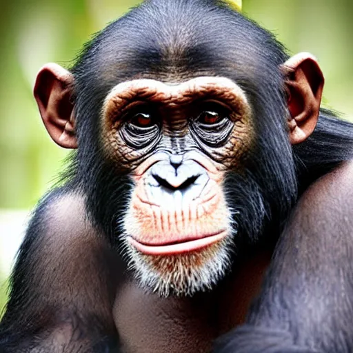 Prompt: gigachad as a chimpanzee
