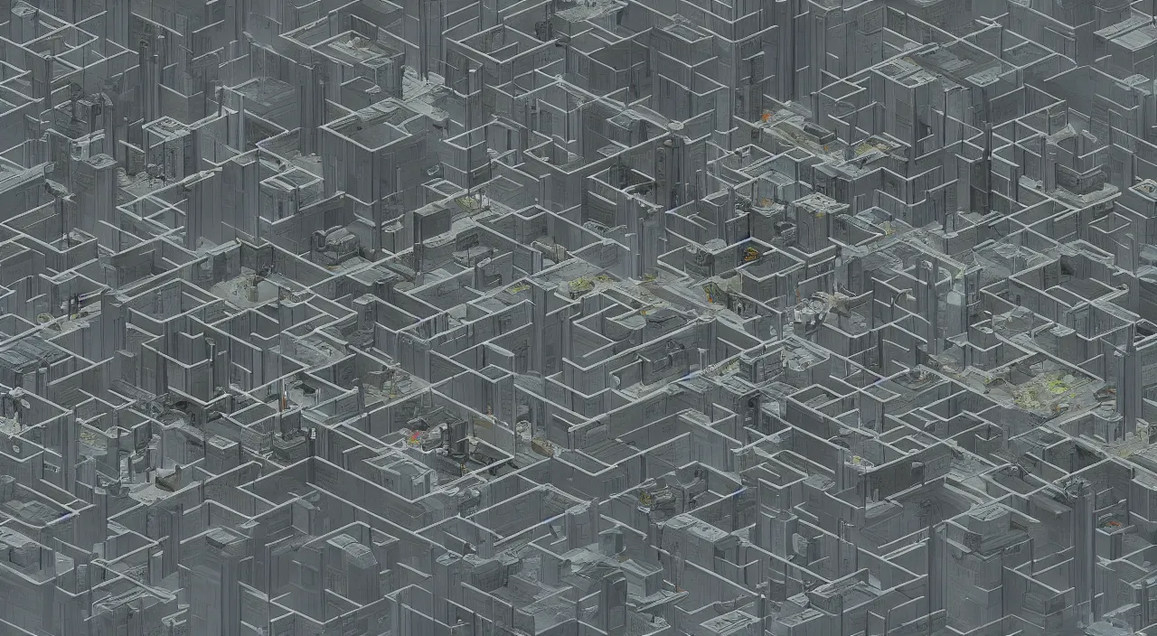 Image similar to Map of the level from Control video game, brutalism style, trending on artstation, cgsociety, high detail