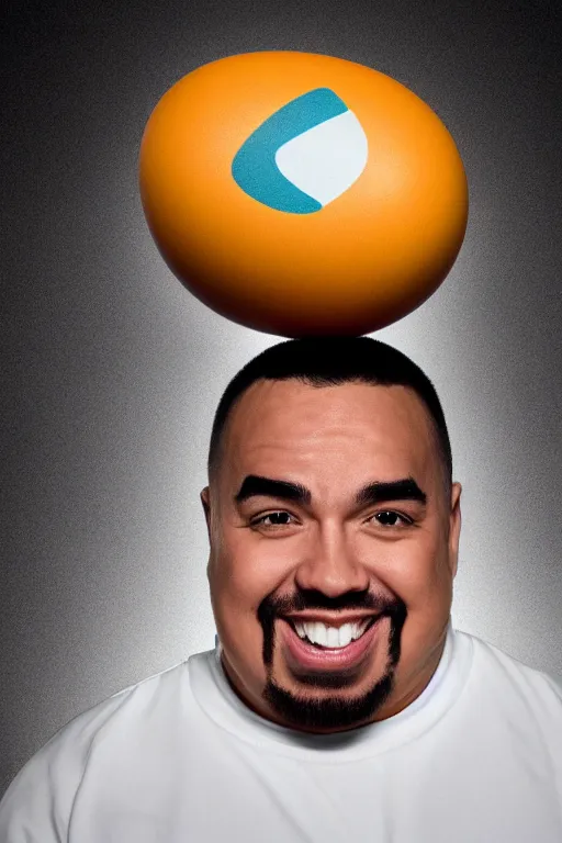 Prompt: 📷 gabriel jesus iglesias the egg 🥚, made of food, head portrait, dynamic lighting, 4 k