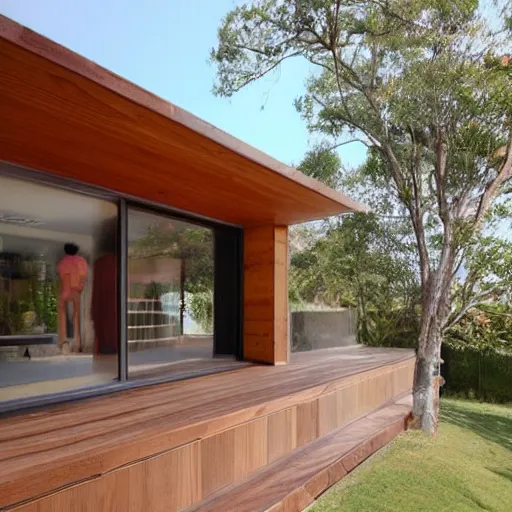 Prompt: casa prefabricada de madera con cupulas, foto profesionales,