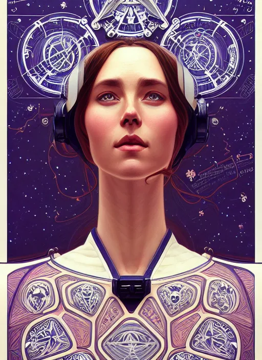 Image similar to symmetry!! portrait of a astronaut, midsommar style, intricate, elegant, highly detailed, digital painting, artstation, concept art, smooth, sharp focus, illustration, art by artgerm and greg rutkowski and alphonse mucha, 8 k