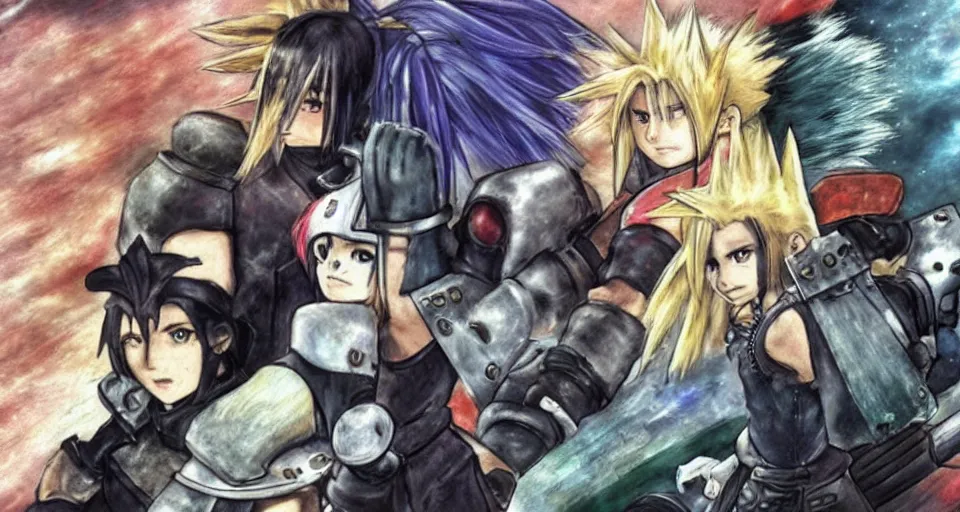 Prompt: the two complementary forces that make up all aspects and phenomena of life, from Final Fantasy VII