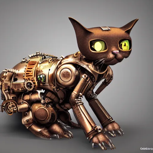 steampunk cat robot