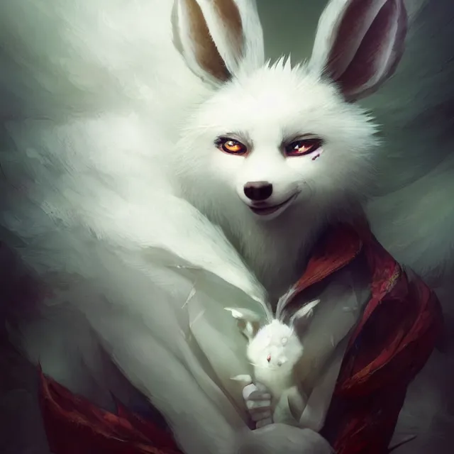 Image similar to a beautiful portrait of a cute anthropomorphic humanoid white wolf fursona. big eyes. character design by cory loftis fenghua zhong ryohei hase isma