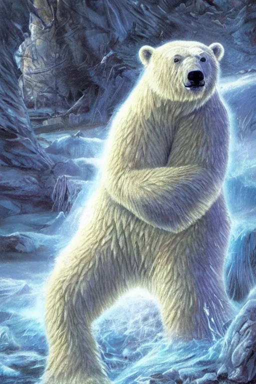 Prompt: invisible polar bear,art by Jeff Easley and Iain McCaig,trending on artstation, gelatinous lighting low angle view,photorealistic,hdr,narrative realism ,futuresynth ,cubism ,