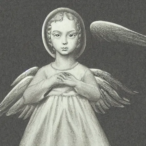 Prompt: vision of angel drew by john dee and with the help of edward kelley