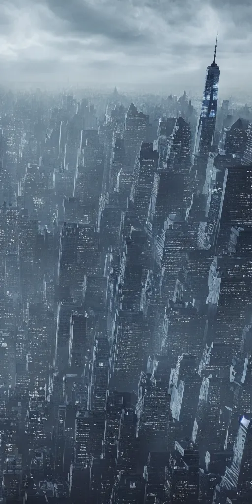 Prompt: a wide view of New York City surrounded by dementors, inspired by David Yates, 4k, detailed, ultra realistic, cyberpunk