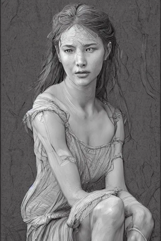 Prompt: beautiful natural coy cottagecore peasant maiden master life drawing, intricate, elegant, highly detailed, digital painting, artstation, concept art, smooth, sharp focus, illustration, art loish