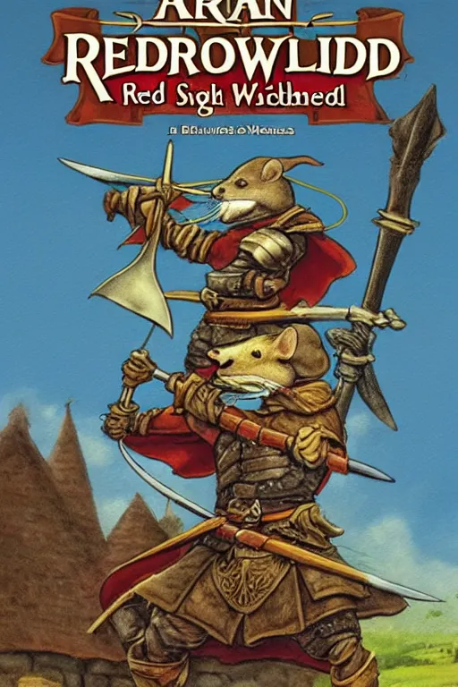 Image similar to a heroic mouse knight with sword and shield, redwall, brian jacques, detailed, epic