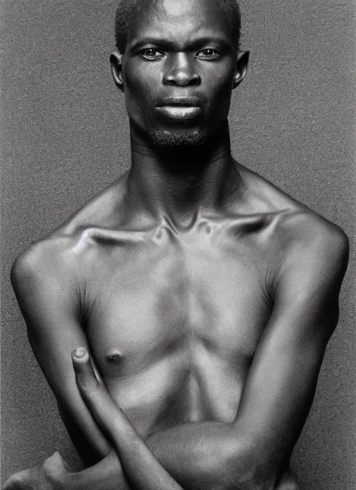 Image similar to a portrait of an african man by herb ritts