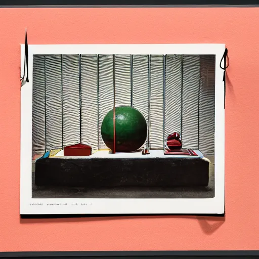 Image similar to A three color offset photography of objects on display, anthropology of wonder, exotic artifacts, bauhaus, colonial expedition, catalog exhibition, 60s style