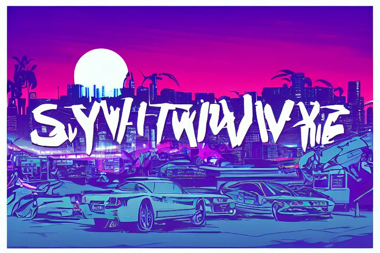 Image similar to synthwave belong logo social album cover