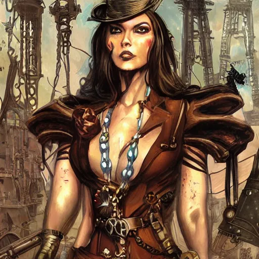 Prompt: portrait of steampunk heroines, by jon foster