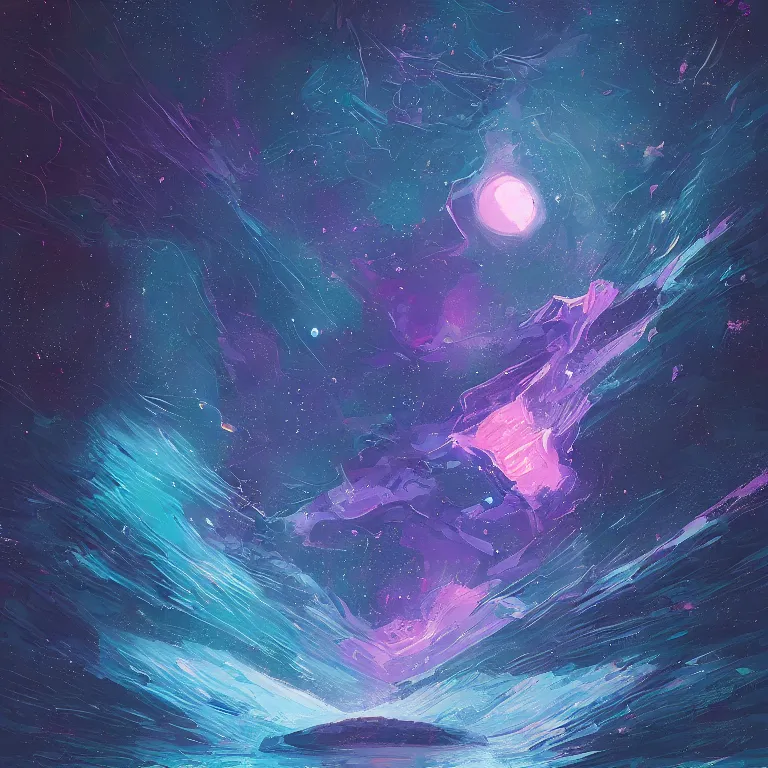 Prompt: space quantum death. deep space, dark blue. one day before the universe was born. plasma, artistic. alena aenami, no text