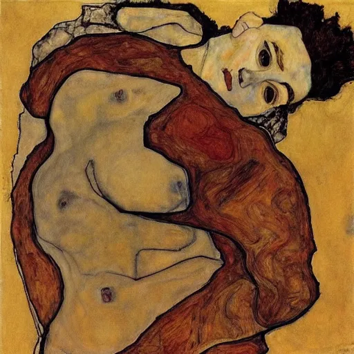 Prompt: Art by Egon Schiele