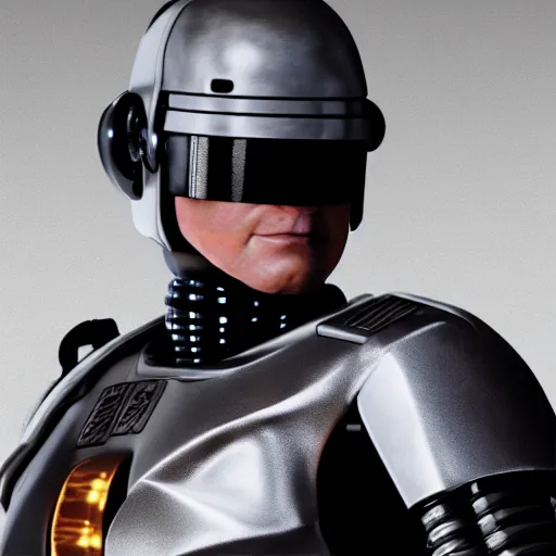 Prompt: Photo of Robocop in a cowboy outfit photorealistic high detail octane render