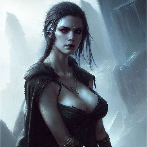 Prompt: esmarelda, character portrait, sharp, digital matte painting, art by luis royo, greg rutkowski, wlop, dramatic lighting, trending on artstation