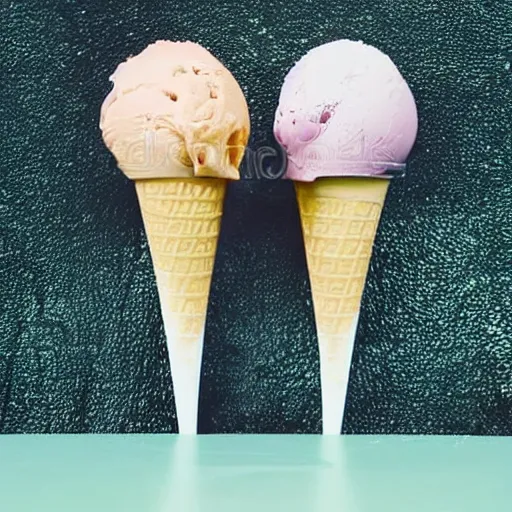 Image similar to three cups of ice cream next to a tennis racket, a stock photo by pia fries, trending on pinterest, lyco art, y 2 k aesthetic, vaporwave, aesthetic