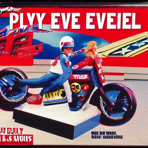 Image similar to evel knievel bar fight playset, by playskool, by mattel, for kids, j. c. penny wish book 1 9 8 2