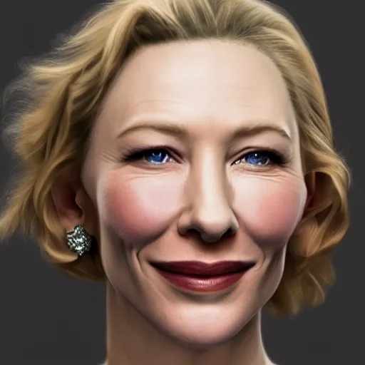 Image similar to xray of cate blanchett, clear shapes, 8k, realistic shading