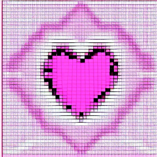 Image similar to pink heart, pixel art.