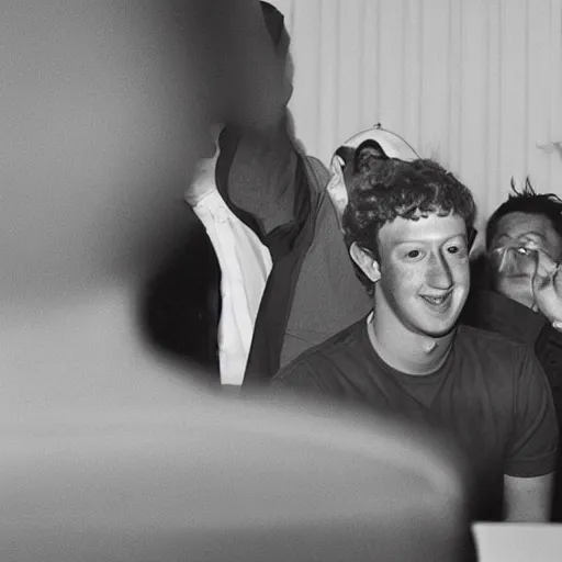Prompt: mark zuckerberg watching the launch of an atomic bomb, photography