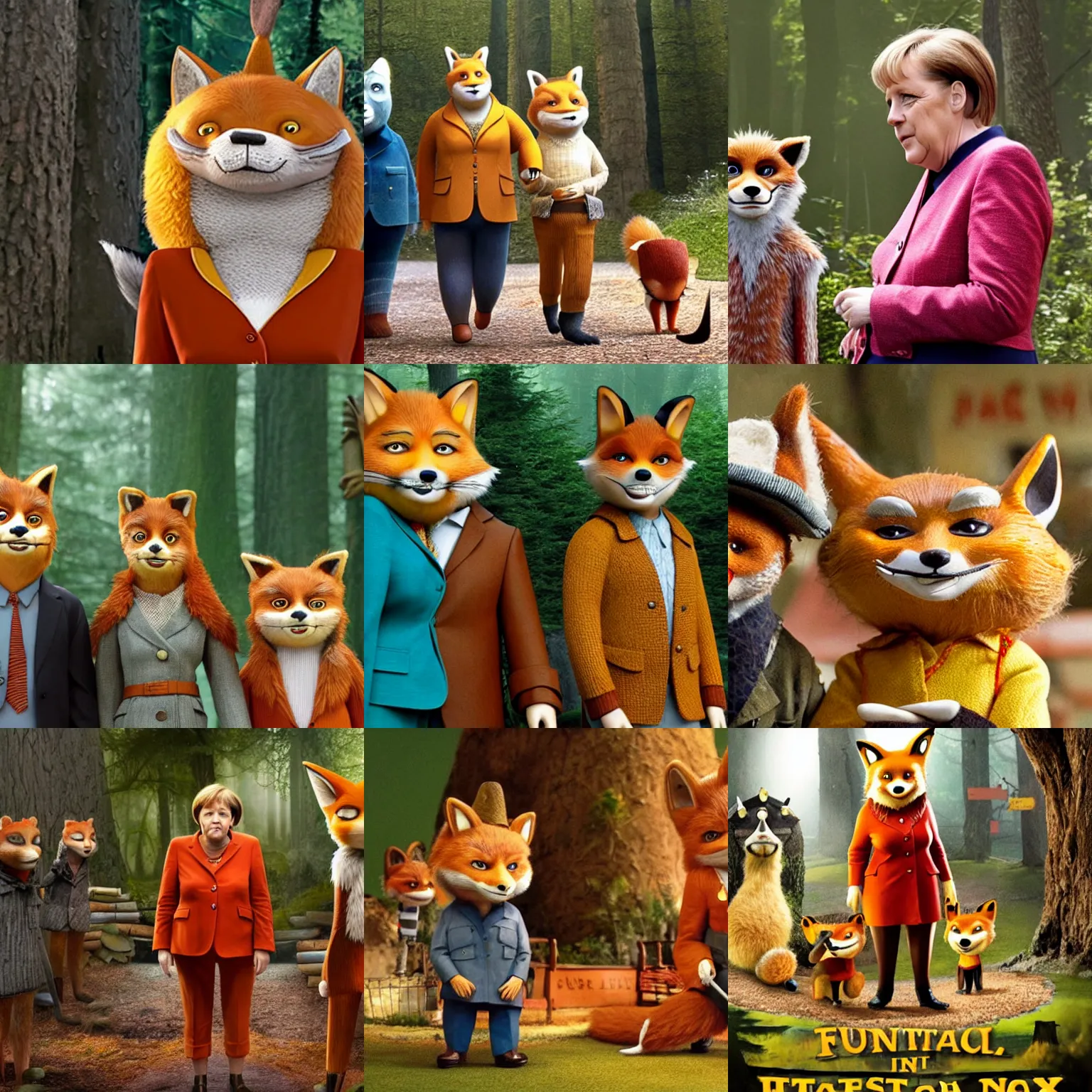 Prompt: angela merkel in fantastic mr fox (2009)