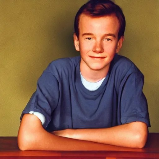 Prompt: 14 year old Bryan Cranston. Portrait