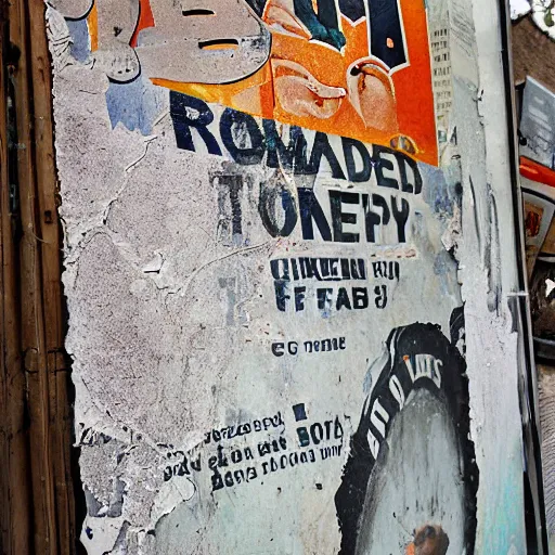 Image similar to texture of an ad board full of old posters and ads one on top of another peeling away.