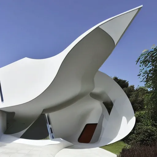 Image similar to house designed by zaha hadid