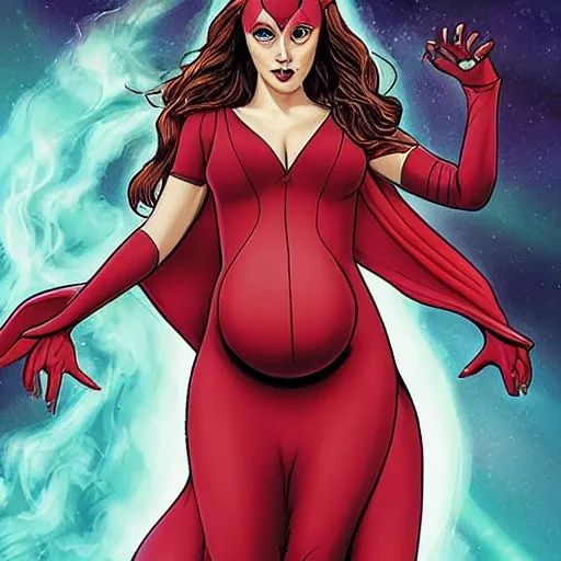 Image similar to Scarlet Witch pregnant