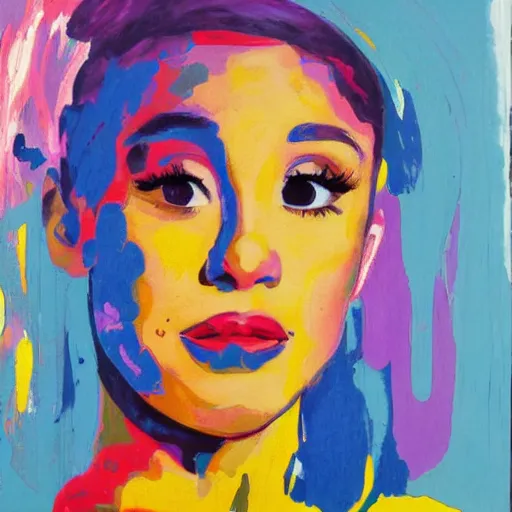 Prompt: painting of Ariana Grande in the style of Chamberlain, Johns, abstract, expressionism