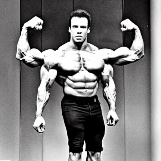 Prompt: very slim arnold schwarzenegger