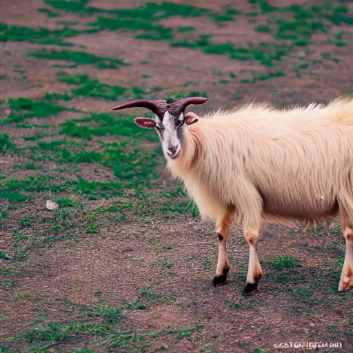 Image similar to a goat made of peach skin, 8 k, 4 k, professional photography, award winning photo