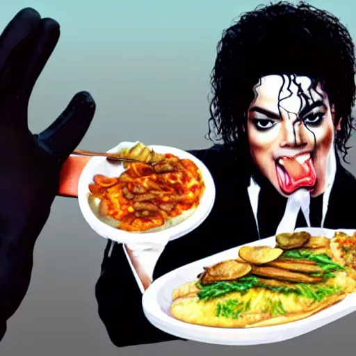 Image similar to michael jackson mukbang